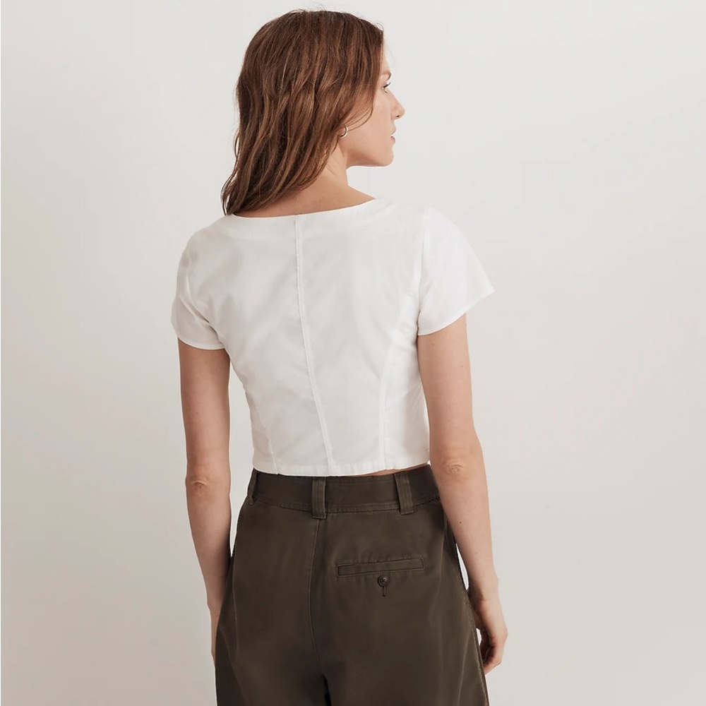 MADEWELL POPLIN HOOK FRONT TOP WHITE VARIOUS SIZES AVAILABLE NWT - Picture 3 of 6